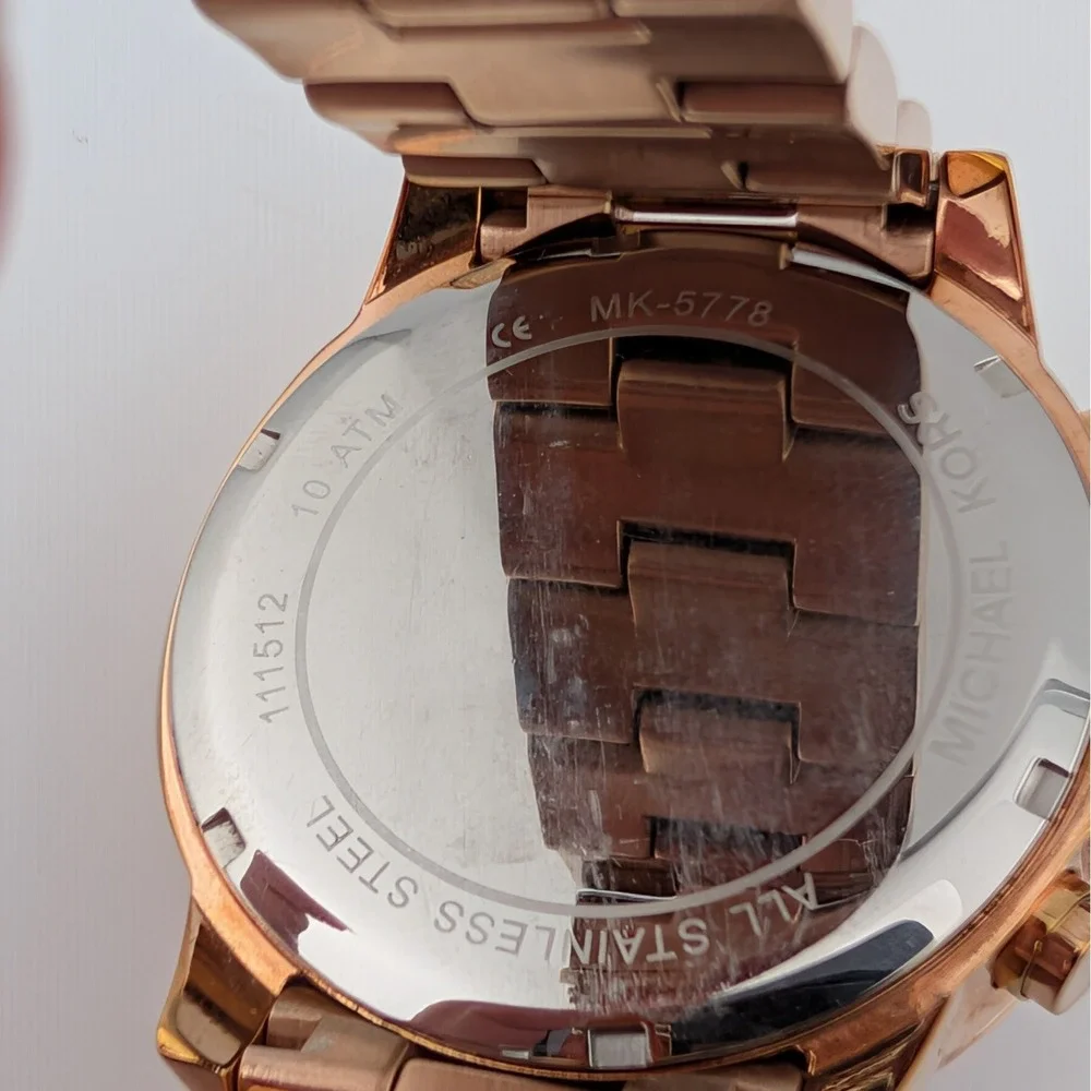 Michael Kors MK5778 Stainless Rose Gold Chronograph Watch 40mm Extra‎ Links